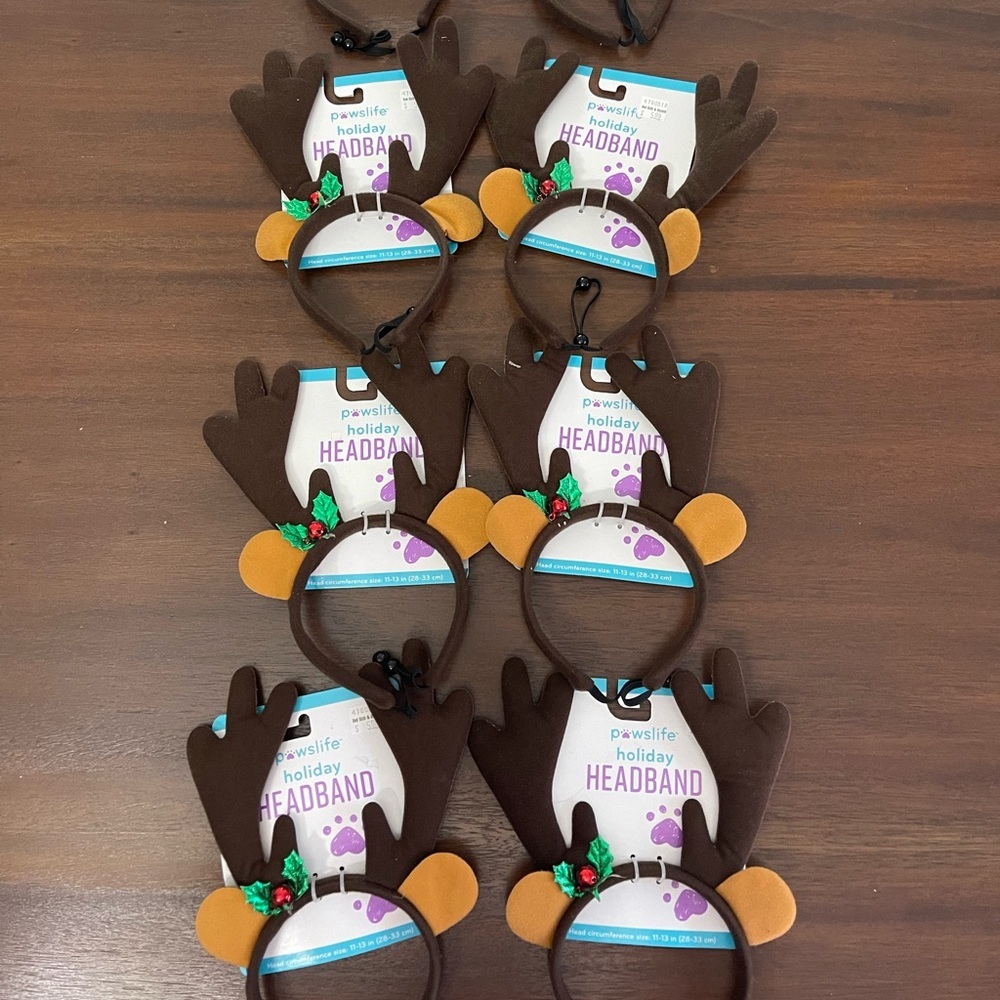 Dog Christmas headband Let’s Holiday raindeer headbands!